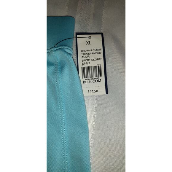 Crown & Ivy Skort Skirt + Shorts Women's Sz XL AQUA Sports Tennis Pickleball NWT - Picture 2 of 11